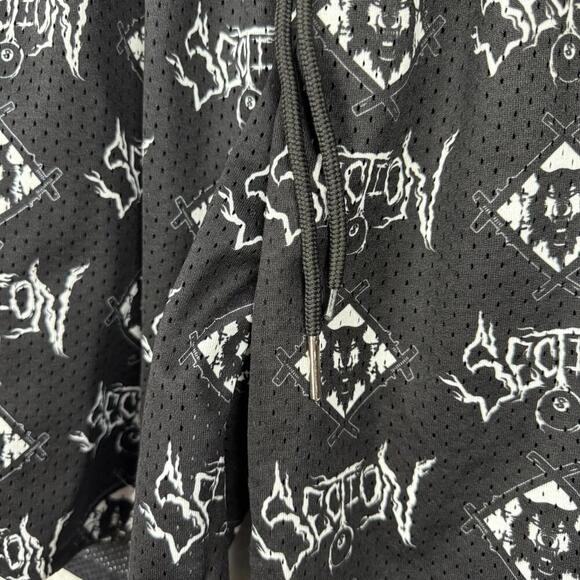 Section 8 Official Mesh Shorts Black White All Over Graphic Logo Print Size S - Picture 10 of 10